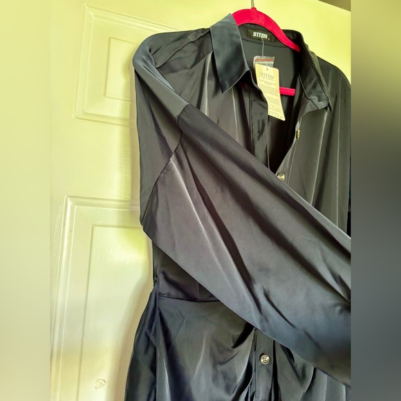 NWT gorgeous navy blue shirt dress, women’s size L - Picture 5 of 8